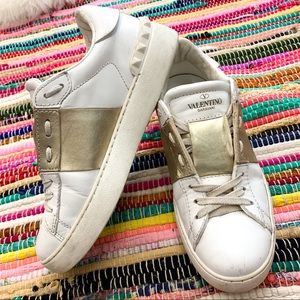 Valentino Open Metallic-Band Sneakers